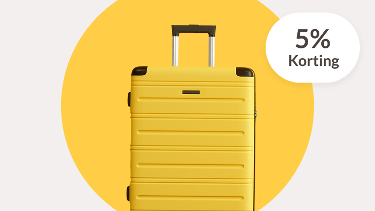 Foto van een gele koffer