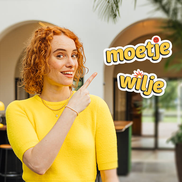 Meisje wijst naar tekst moet je wil je