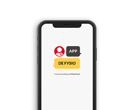 Telefoon met logo App de Fysio