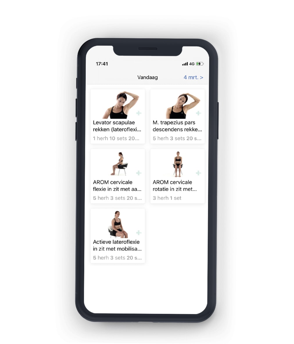 Telefoon met op scherm hoe App de Fysio werkt