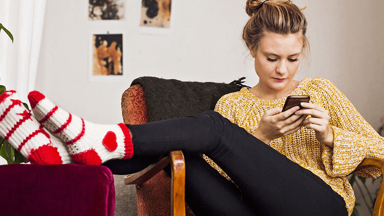 Iemand gebruikt de Just app