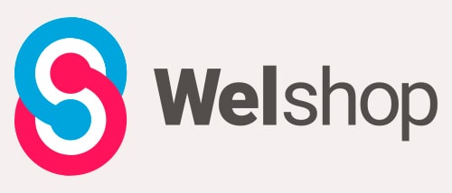 Logo Welshop met grijze achtergrond